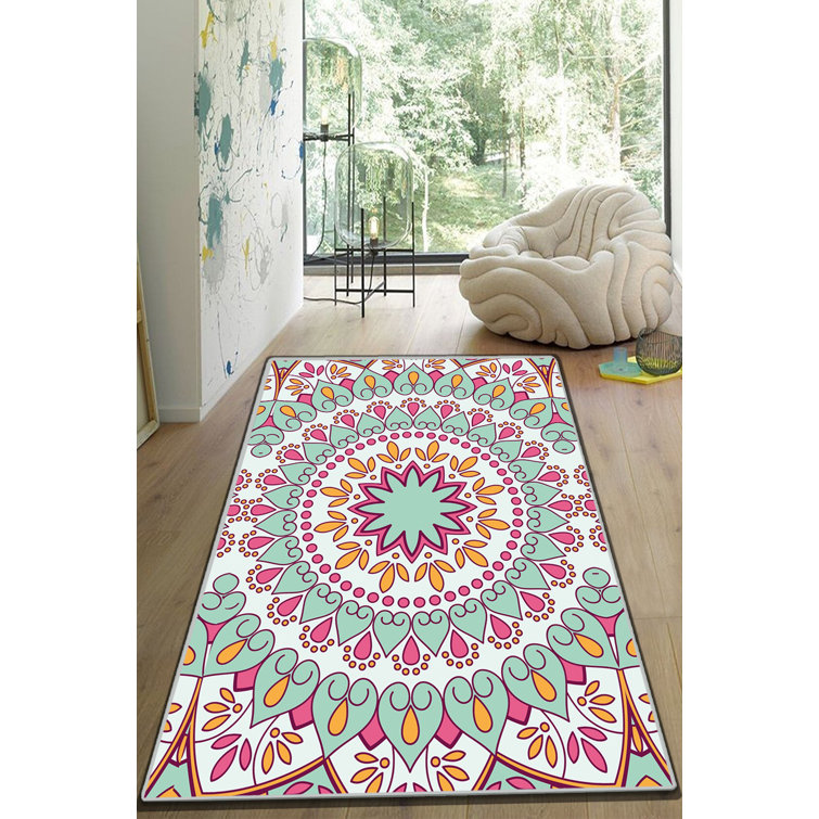 Latitude Vive Arhna Blue/Pink/Yellow Rug Wayfair.co.uk